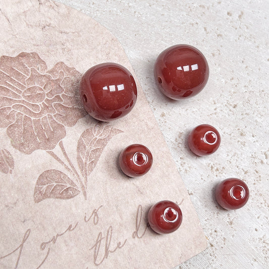 New!🆕[B283] Natural Nanhong Agate Gemstone Barrel Beads