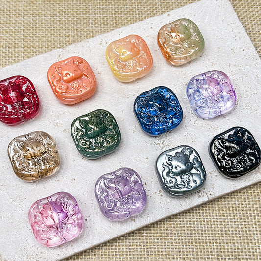 🦊[B303] Ethereal Fox Glass Beads