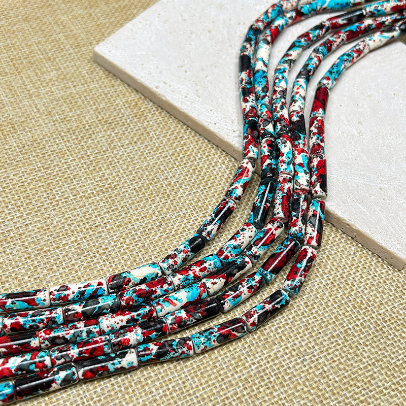 [B312] 6*17mm Colorful Tube Beads(Synthetic Shell)