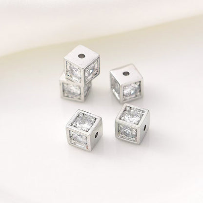 [E245] Copper CZ Cube Beads