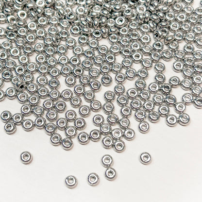 🍩[S335] 3mm Glass Metallic Color Donut Beads