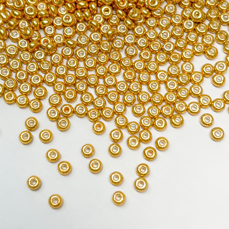 🍩[S335] 3mm Glass Metallic Color Donut Beads