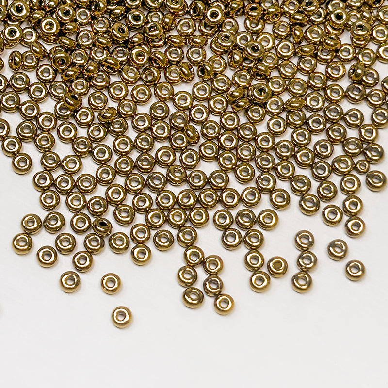 🍩[S335] 3mm Glass Metallic Color Donut Beads