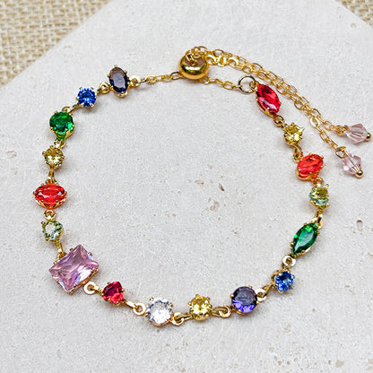 [E264] 18K Gold Plated Copper Cubic Zirconia Charm