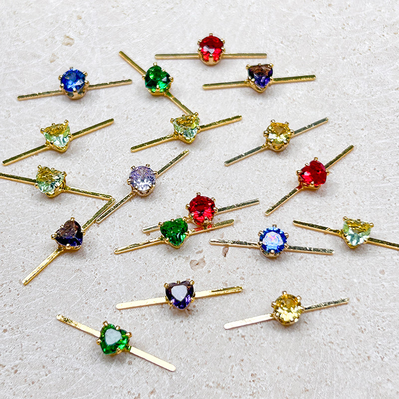 [E264] 18K Gold Plated Copper Cubic Zirconia Charm