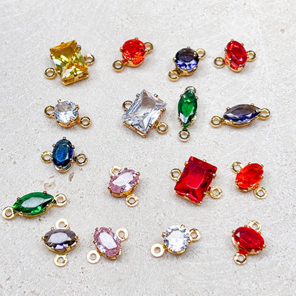 [E264] 18K Gold Plated Copper Cubic Zirconia Charm