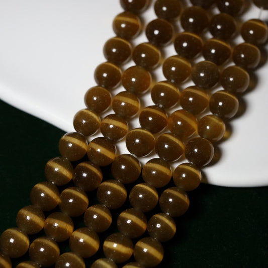 👀New!🆕[B330] 4mm Brown Cat Eye Beads String