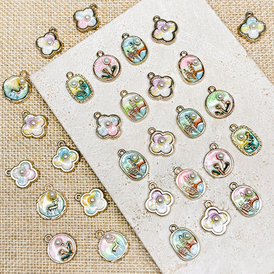 New!🆕[E276] Alloy Oil Painting Style Pendant