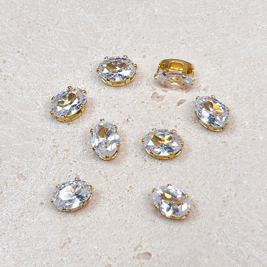 New!🆕[E280] 5*7mm Cubic Zirconia Oval Beads