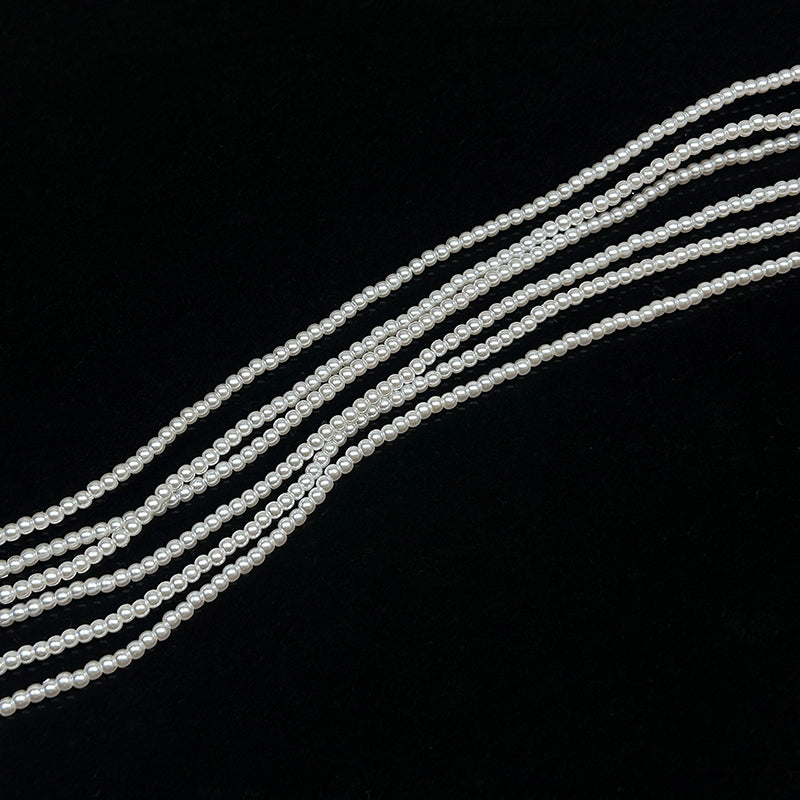 👀[B333] 3-4mm High Gloss ABS Pearl Beads
