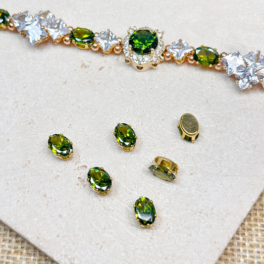 New!🆕[E280] 5*7mm Cubic Zirconia Oval Beads