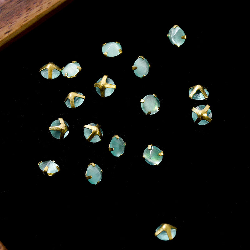 [E289] 5mm Teal & Blue Color Cubic Zirconia Beads