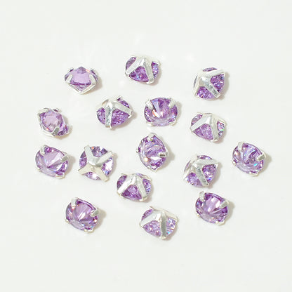 [E292] 5mm Purple & Gold Color Cubic Zirconia Beads