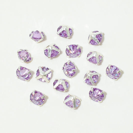 New!🆕[E292] 5mm Purple & Gold Color Cubic Zirconia Beads