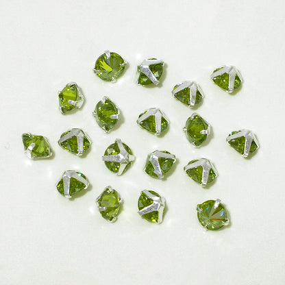 [E293] 5mm Grey & Olive Green Color Cubic Zirconia Beads