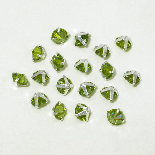 New!🆕[E293] 5mm Grey & Olive Green Color Cubic Zirconia Beads