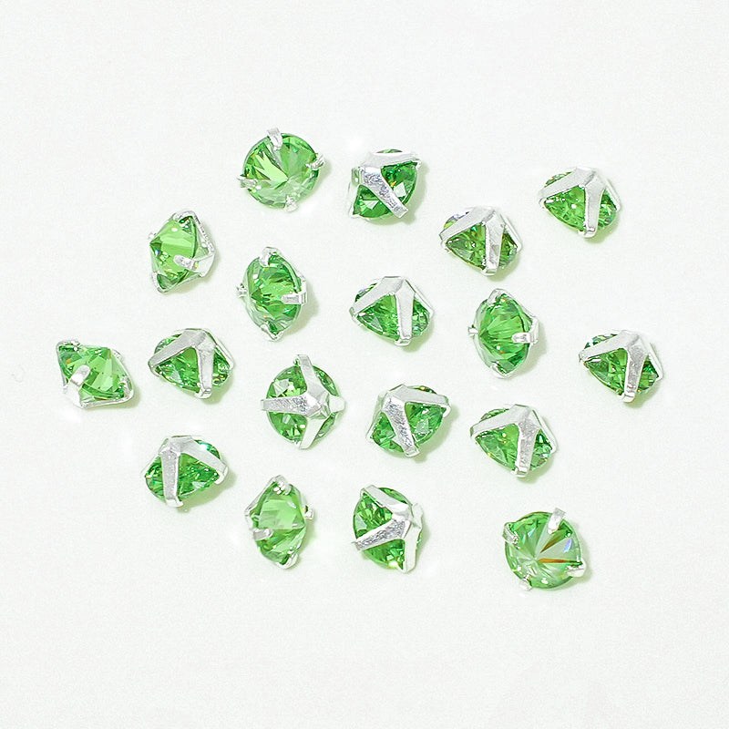 [E293] 5mm Grey & Olive Green Color Cubic Zirconia Beads