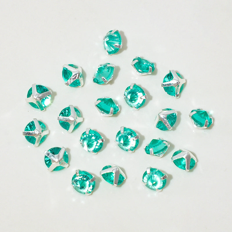 [E289] 5mm Teal & Blue Color Cubic Zirconia Beads