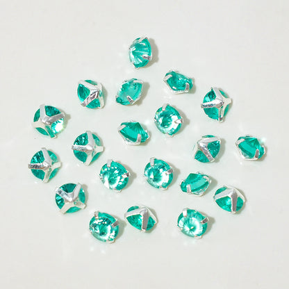 [E289] 5mm Teal & Blue Color Cubic Zirconia Beads