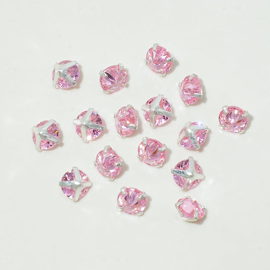 New!🆕[E290] 5mm Pink & Red Color Cubic Zirconia Beads