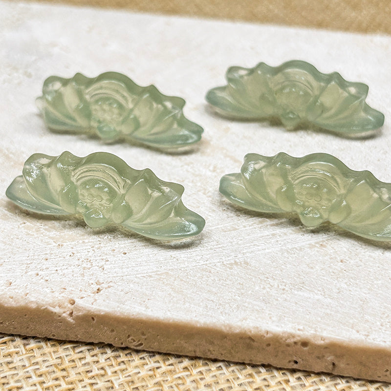 [N123] Natural Xiuyu Jade Lotus Charm