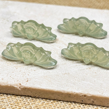 [N123] Natural Xiuyu Jade Lotus Charm