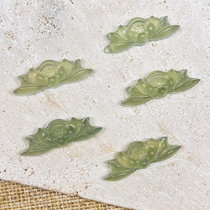 [N123] Natural Xiuyu Jade Lotus Charm