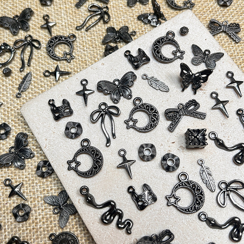 [E296] Gunmetal Color Alloy Charms