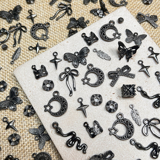 [E296] Gunmetal Color Alloy Charms
