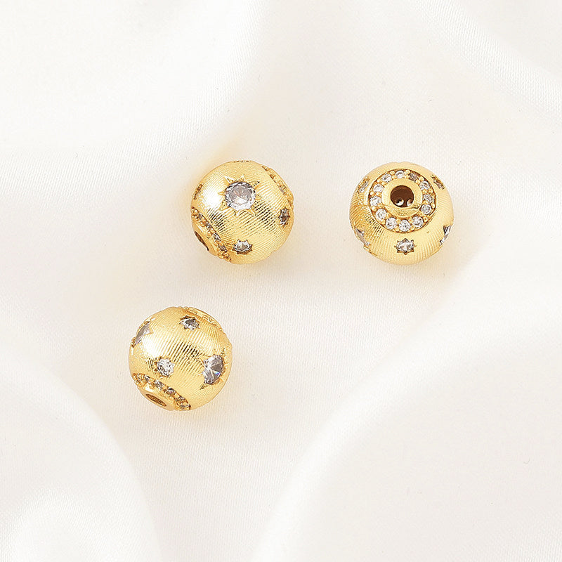 [E301] 10mm Diamond Star Copper Beads