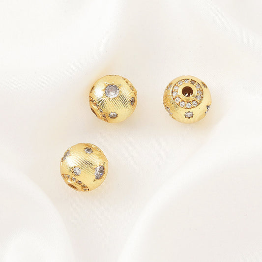[E301] 10mm Diamond Star Copper Beads
