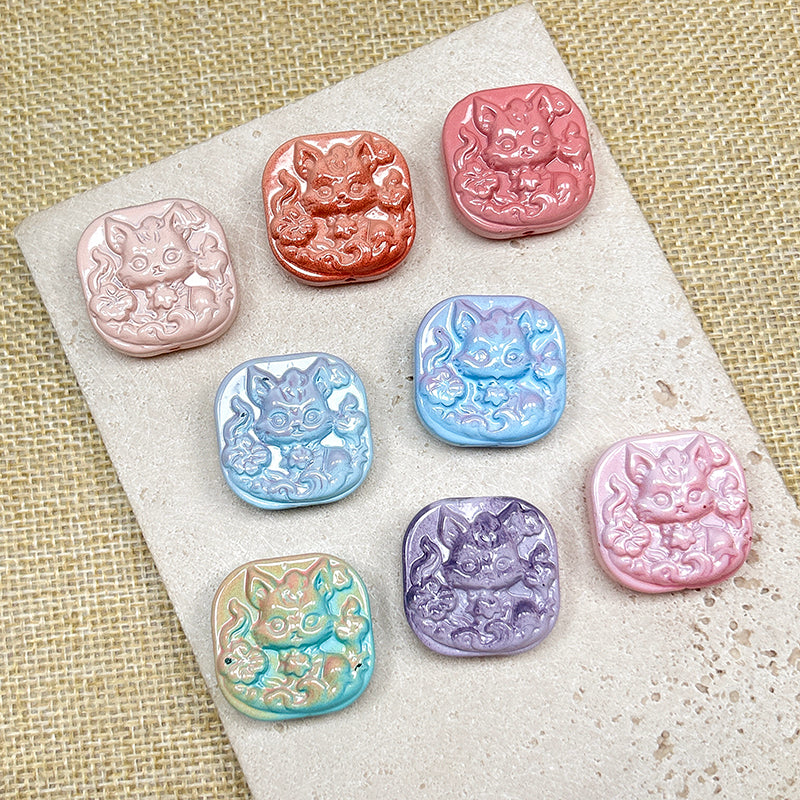 🦊[B347] Fox Glass Beads