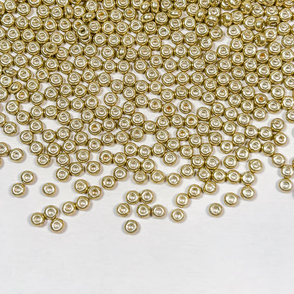 🍩[S335] 3mm Glass Metallic Color Donut Beads