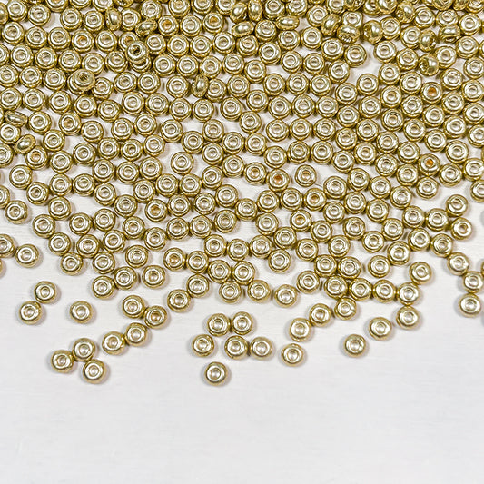 🍩[S335] 3mm Glass Metallic Color Donut Beads