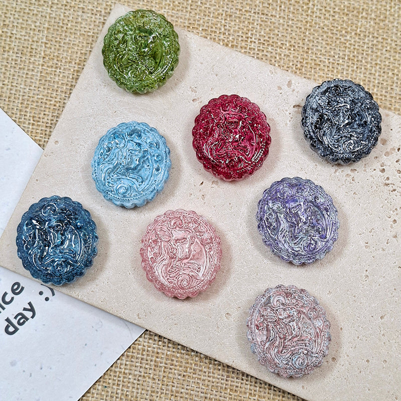 New!🆕[B351] 26*30mm Oil Painting Style Sailor Moon Glass Beads