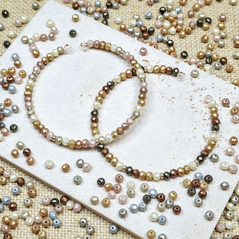 [S418] 4mm Baroque Style Pearl Luster Faceted Beads