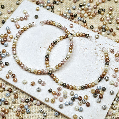 [S418] 4mm Baroque Style Pearl Luster Faceted Beads