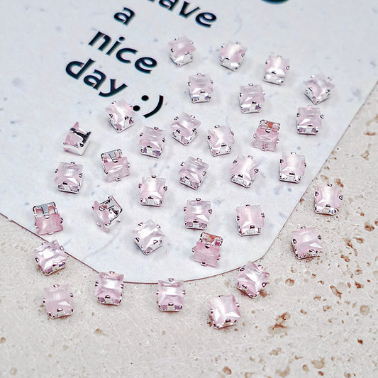 New!🆕[E314] 4mm Pink & Teal Cubic Zirconia Cube Beads