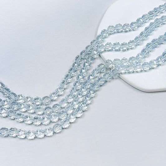 [B355] 8mm Blue Faceted Glass Beads String