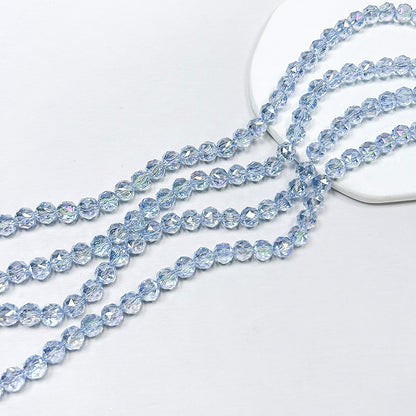 [B355] 8mm Blue Faceted Glass Beads String