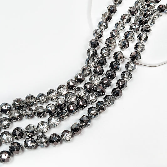 New!🆕[B359] Grey Faceted Glass Beads String
