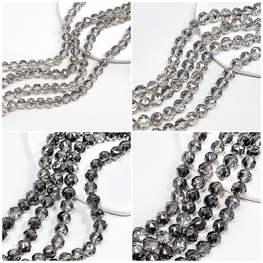 New!🆕[B359] Grey Faceted Glass Beads String