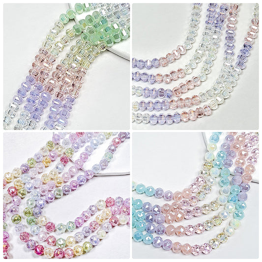 New!🆕[B362] Color Faceted Glass Beads String