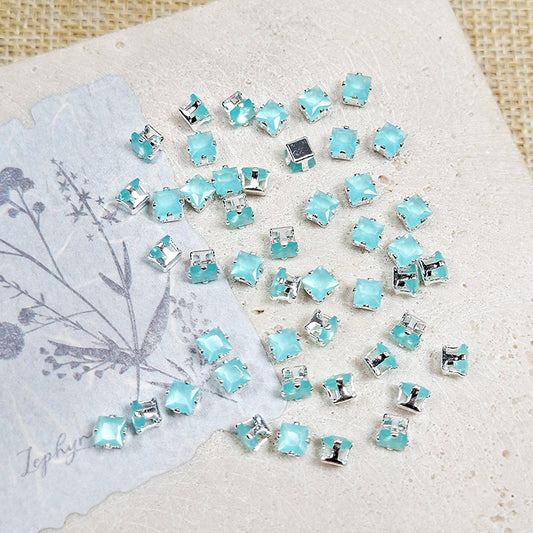 New!🆕[E314] 4mm Pink & Teal Cubic Zirconia Cube Beads
