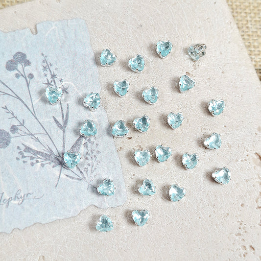 🩵New!🆕[E319] Blue Cubic Zirconia Cube Beads