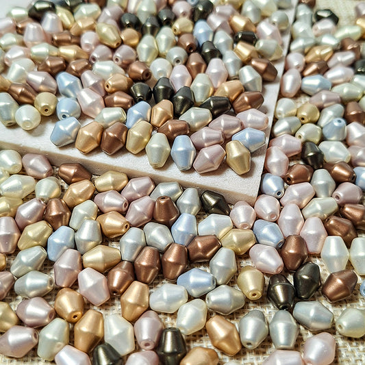 🏛️[S471] 7*9mm Baroque Style Bicone Glass Beads