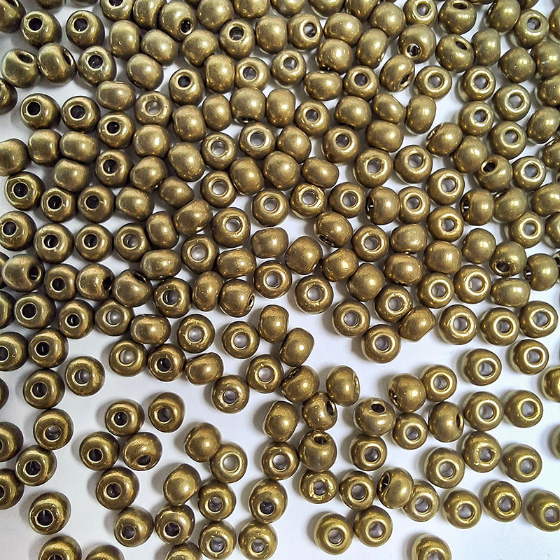 [S484] 2mm-3mm Bronze & Gunmetal Color Glass Seed Beads