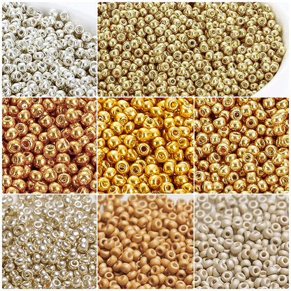 [S164] 2mm Glass Metallic Color Seed Beads