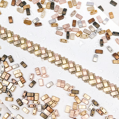 [S518] 2.4*5mm Baroque Style Half Tila Beads