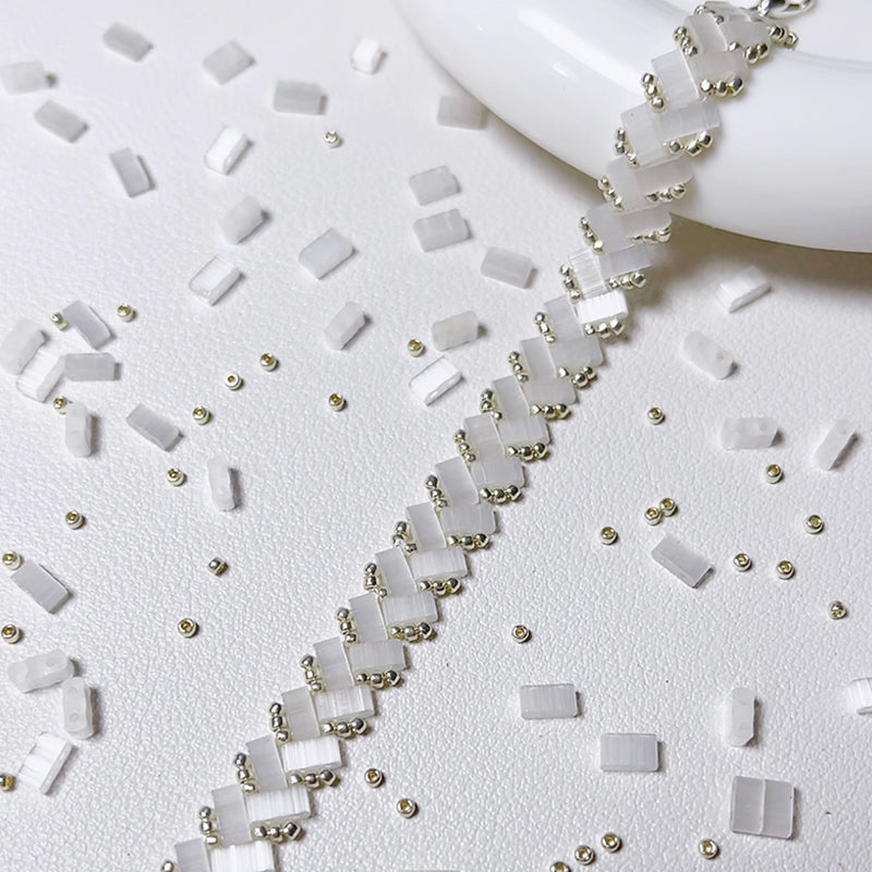 👀New!🆕[S525] 2.4*5mm Cat Eye Half Tila Beads
